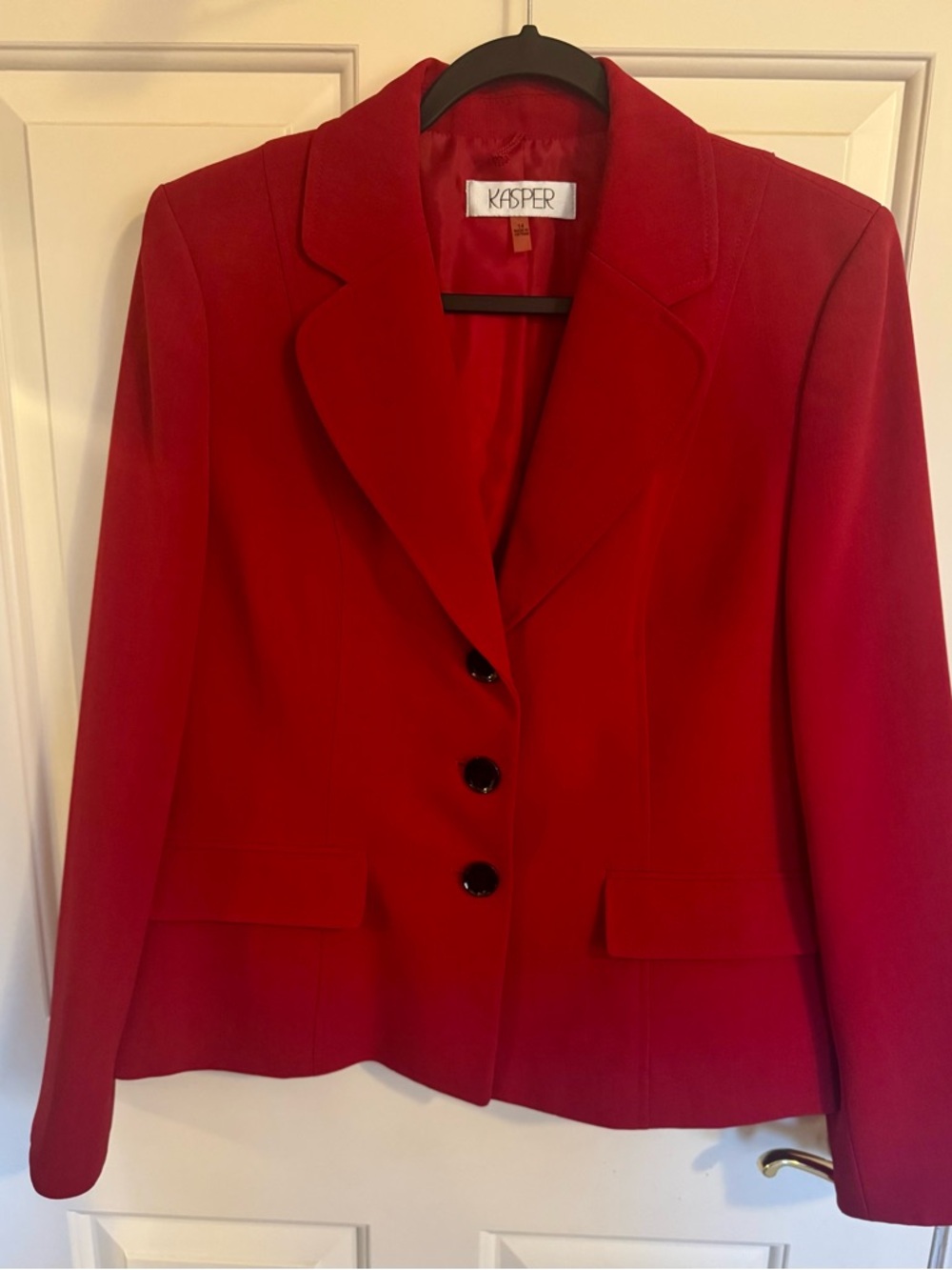 Kasper Red Women's Tailored Notch-Lapel Blazer Size 14 - Picture 8 of 8